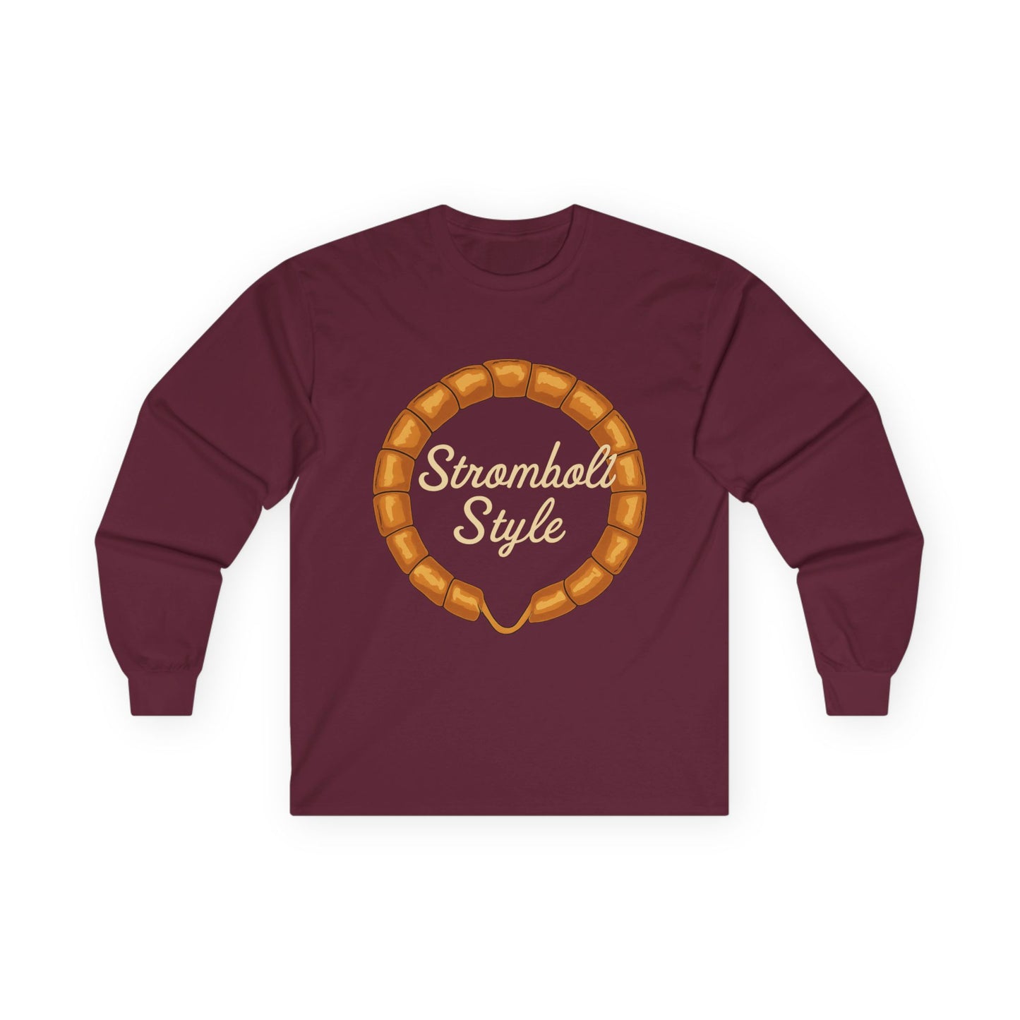 Stromboli Style Long Sleeve Tee - Unisex, Casual Wear, Gift for Food Lovers, Holiday Apparel, Fun T-Shirt