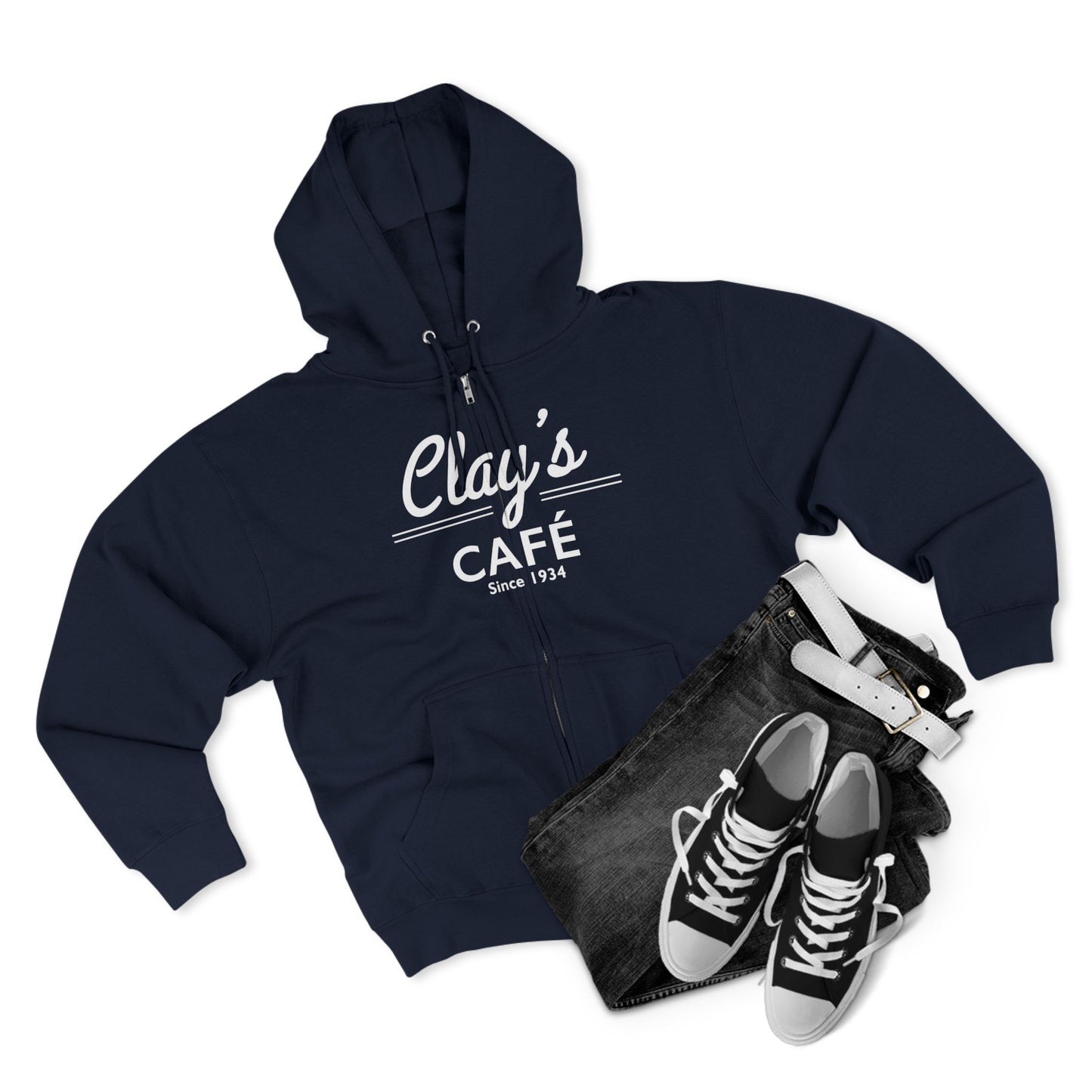 Clay's Café Unisex Zip Hoodie, Cozy Casual Wear, Great for Coffee Lovers, Perfect Gift for Friends and Family, Ideal for Everyday Use, [...]