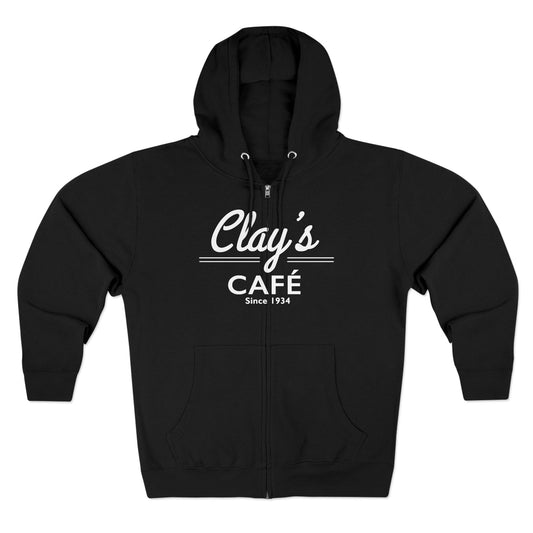 Clay's Café Unisex Zip Hoodie, Cozy Casual Wear, Great for Coffee Lovers, Perfect Gift for Friends and Family, Ideal for Everyday Use, [...]