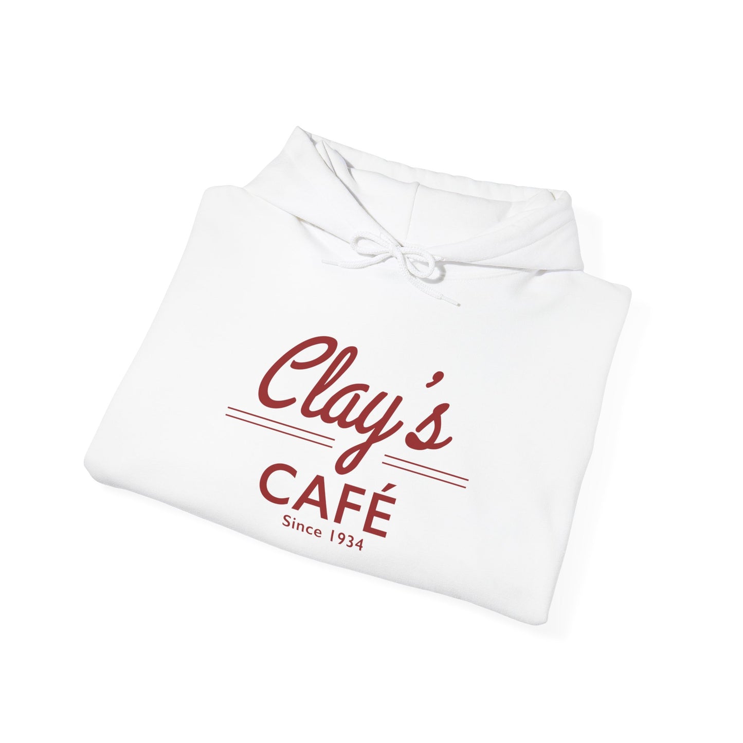 Clay's Café Love Unisex Hoodie, Cozy Cafe Sweatshirt, Perfect Gift for Foodies, Casual Wear for Every Occasion, Holiday & Everyday Style