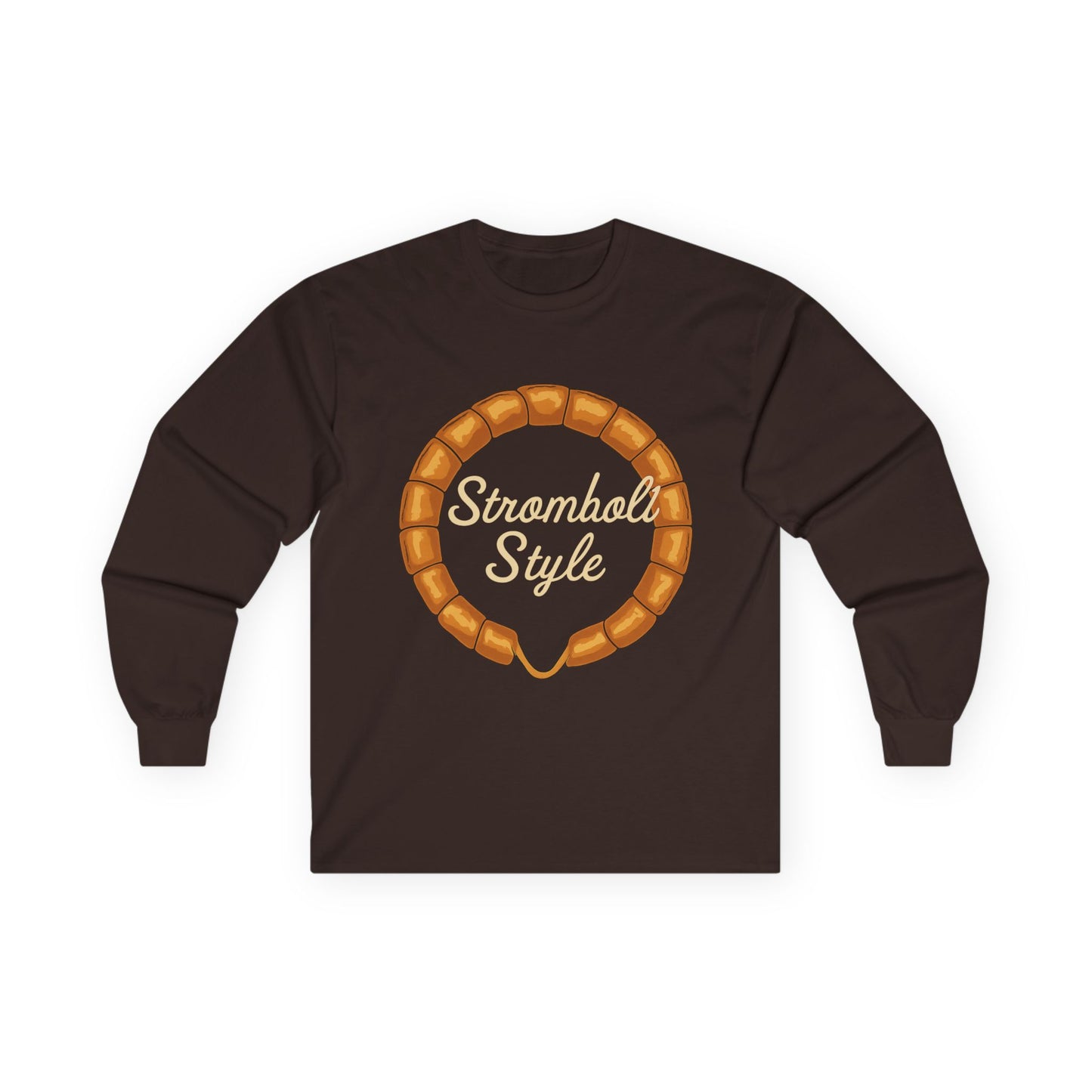 Stromboli Style Long Sleeve Tee - Unisex, Casual Wear, Gift for Food Lovers, Holiday Apparel, Fun T-Shirt
