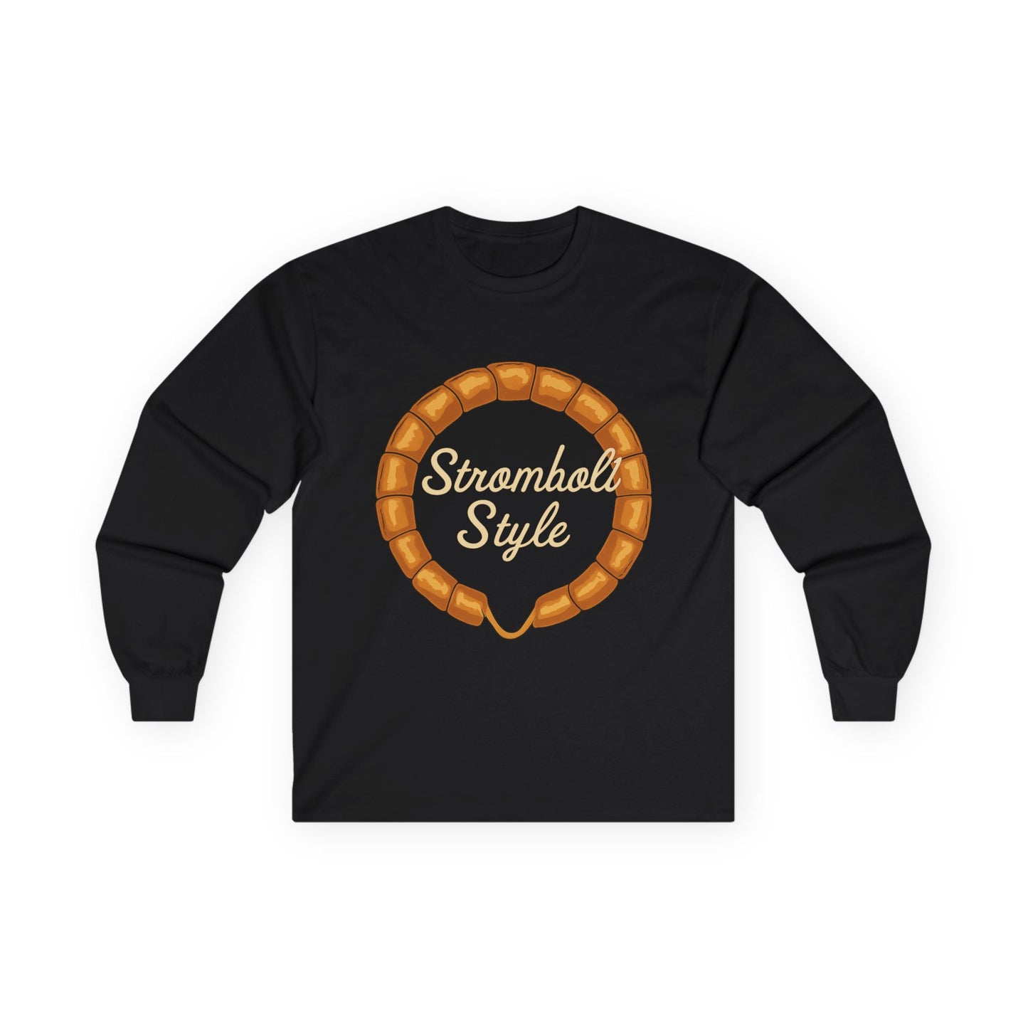 Stromboli Style Long Sleeve Tee - Unisex, Casual Wear, Gift for Food Lovers, Holiday Apparel, Fun T-Shirt