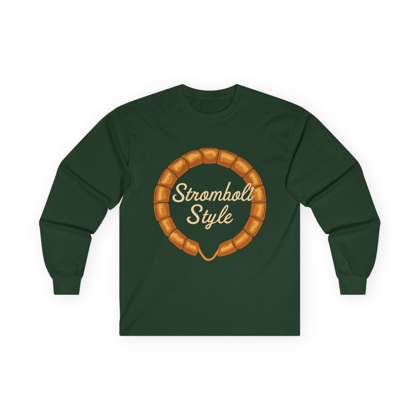 Stromboli Style Long Sleeve Tee - Unisex, Casual Wear, Gift for Food Lovers, Holiday Apparel, Fun T-Shirt