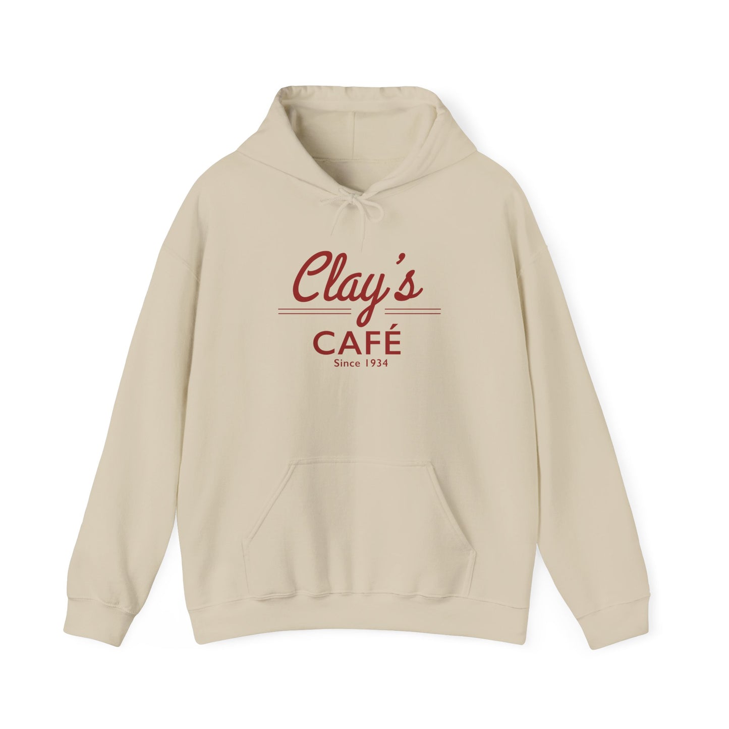 Clay's Café Love Unisex Hoodie, Cozy Cafe Sweatshirt, Perfect Gift for Foodies, Casual Wear for Every Occasion, Holiday & Everyday Style