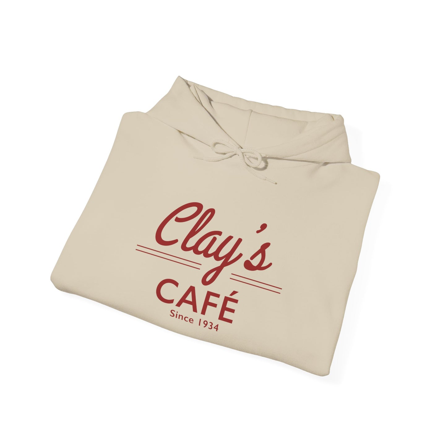 Clay's Café Love Unisex Hoodie, Cozy Cafe Sweatshirt, Perfect Gift for Foodies, Casual Wear for Every Occasion, Holiday & Everyday Style