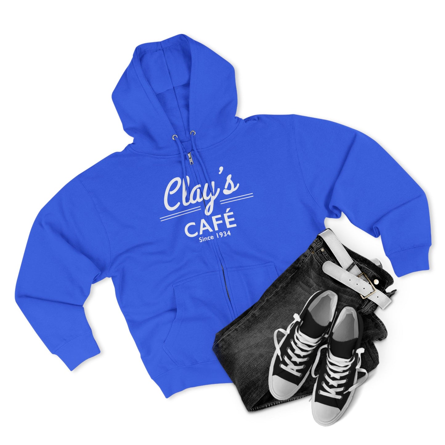Clay's Café Unisex Zip Hoodie, Cozy Casual Wear, Great for Coffee Lovers, Perfect Gift for Friends and Family, Ideal for Everyday Use, [...]