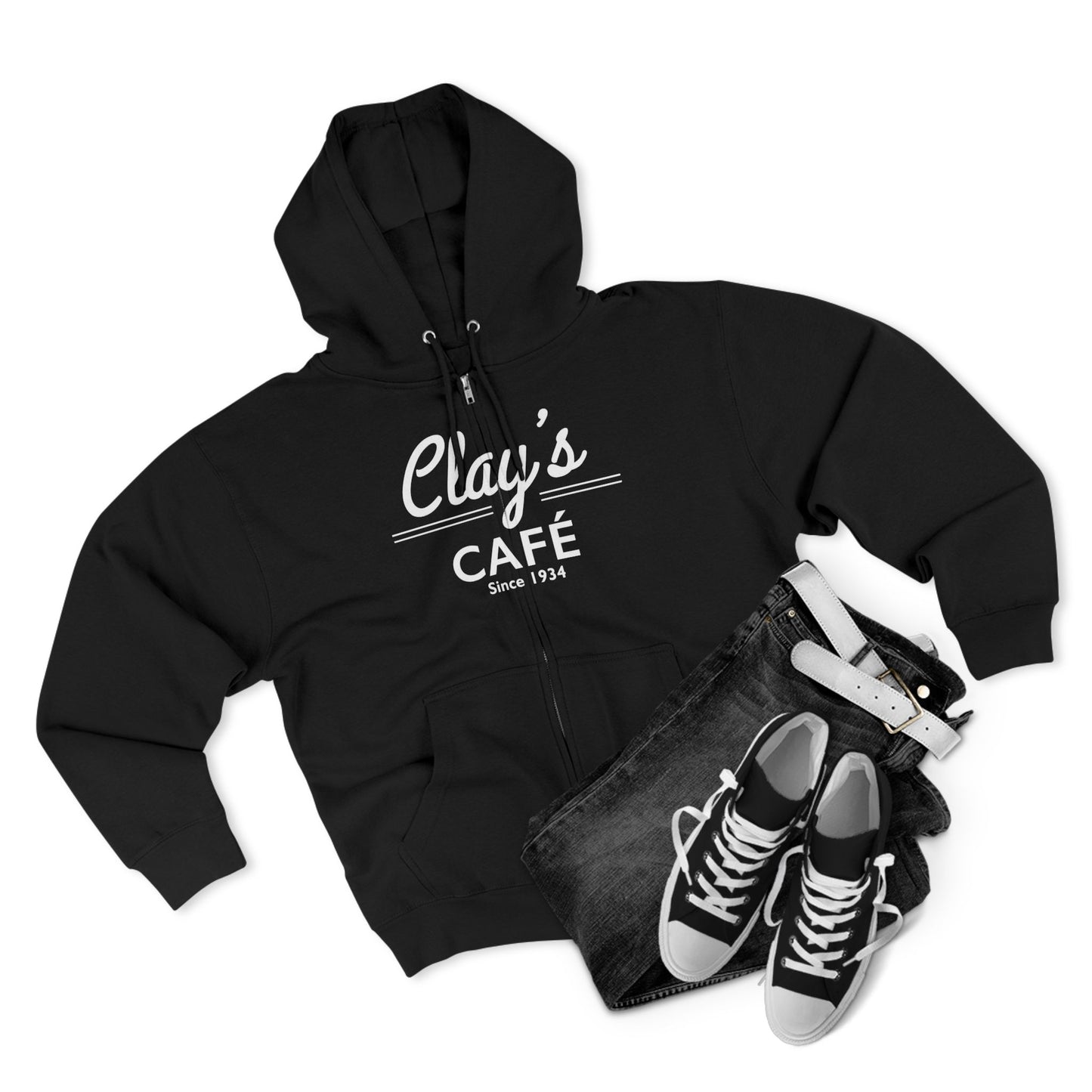 Clay's Café Unisex Zip Hoodie, Cozy Casual Wear, Great for Coffee Lovers, Perfect Gift for Friends and Family, Ideal for Everyday Use, [...]